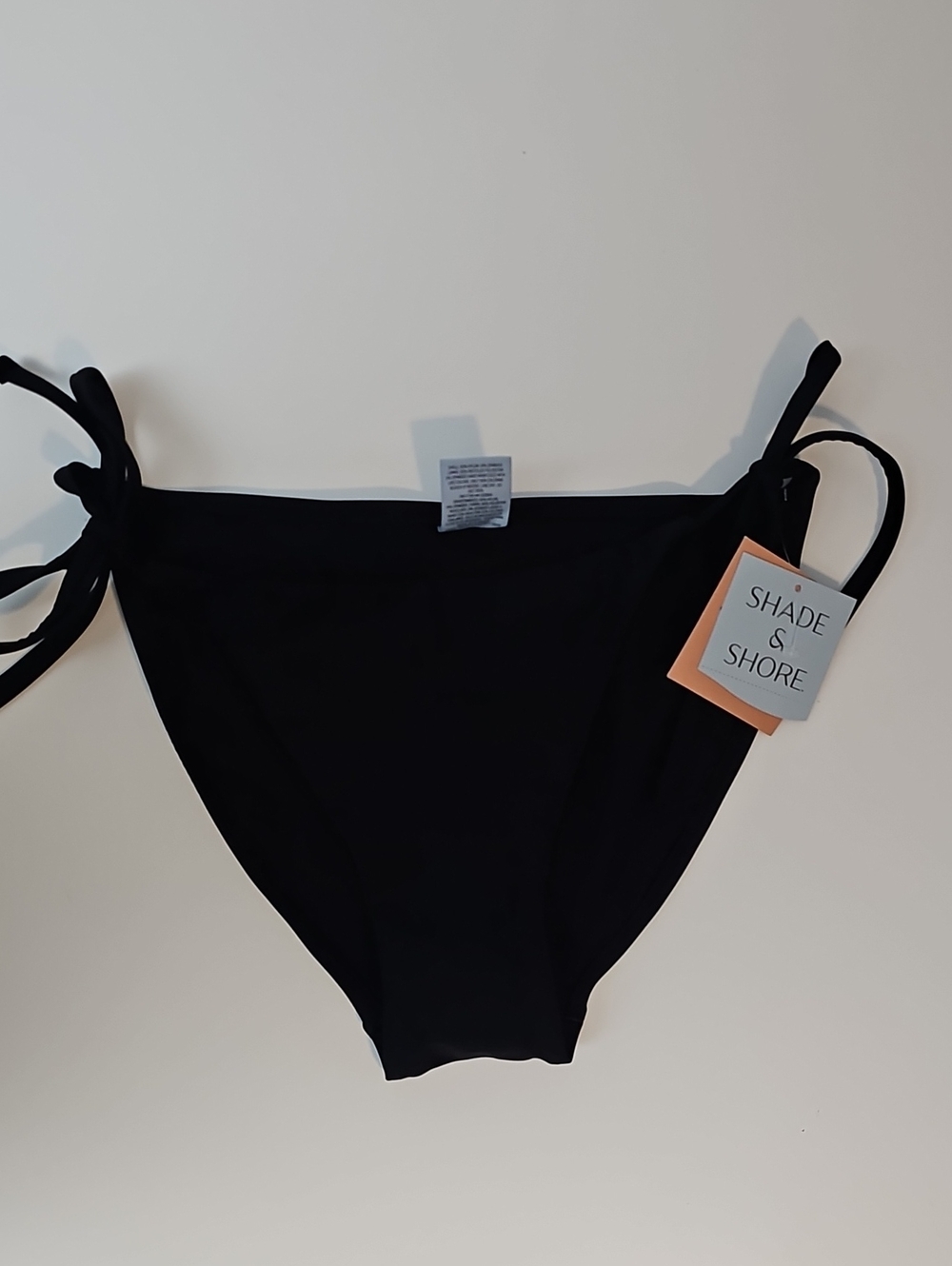 Shade & Shore Women's M Solid Black Tie-Side Bikini Bottom
